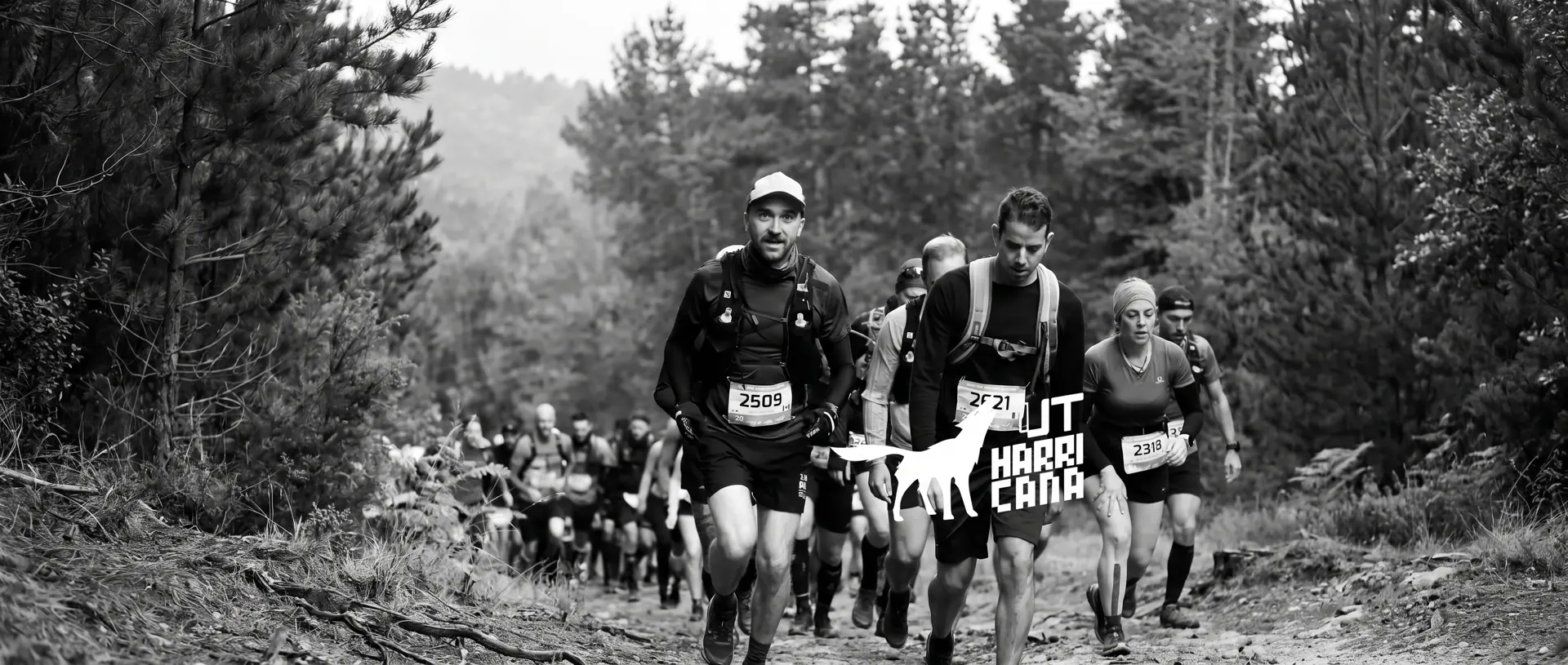 Simon Bonnallie en course sur le 28 km de l'Harricana, dossard 2509